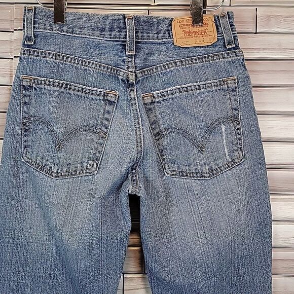 Levi's 527 red tab blue denim bootcut jeans Size 28 Juniors 16 - Picture 8 of 15